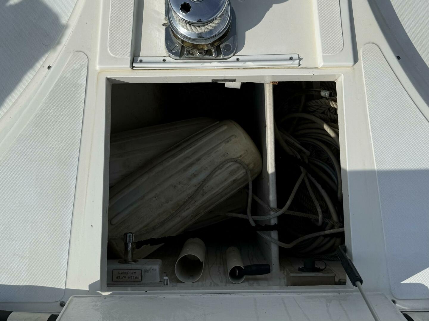 58' West Bay anchor chain locker access