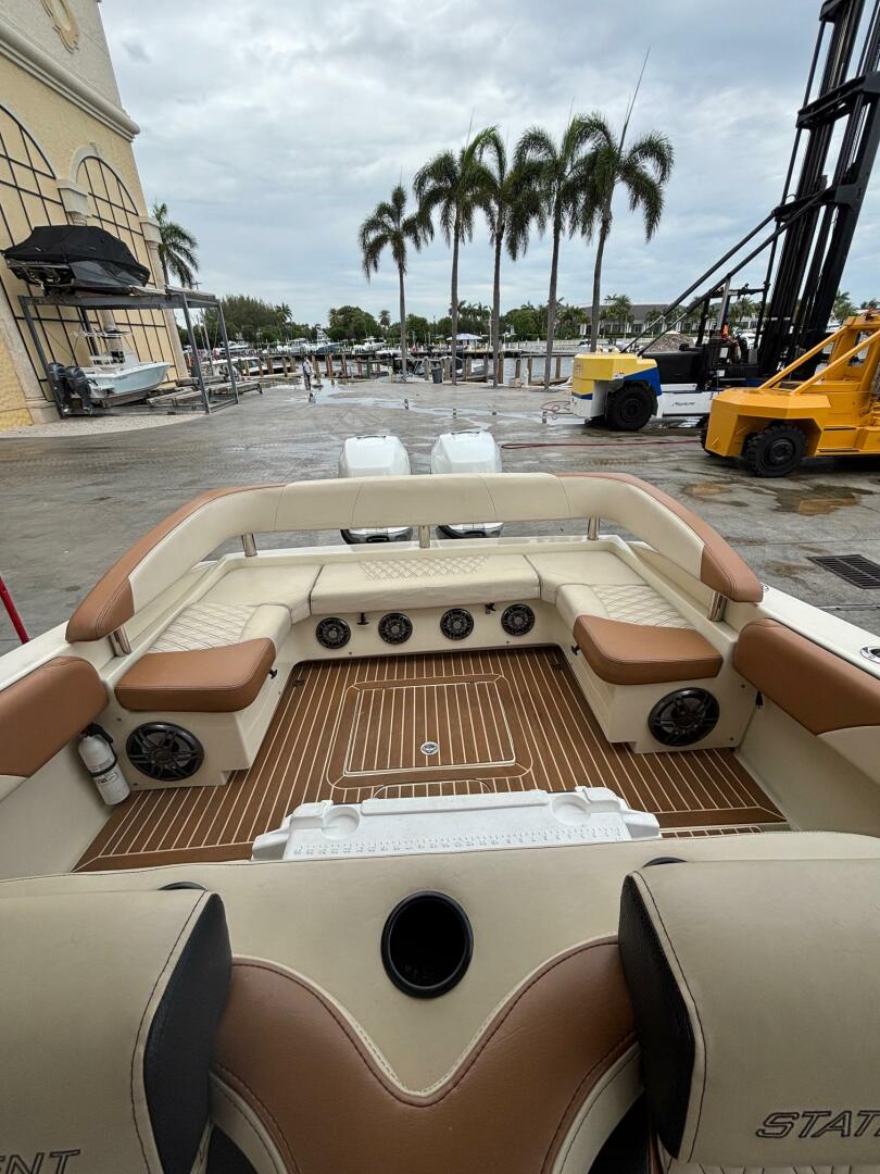 Luxurious 2013 Statement 35 Center Console boat interior wit