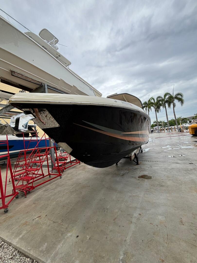 2013 Statement 35 Center Console boat on dry dock with overc