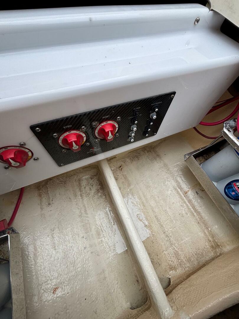 Control panel of 2013 Statement 35 Center Console boat with 