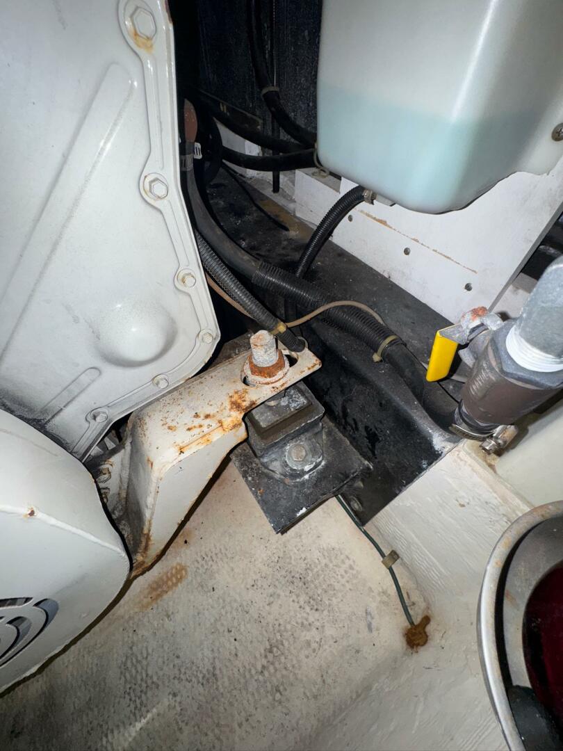 Engine compartment of a 2000 Carver 506 Motor Yacht, showing