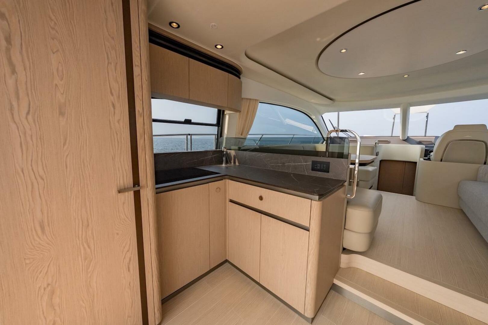 Luxurious interior of 2023 Azimut Fly 53 yacht, featuring mo
