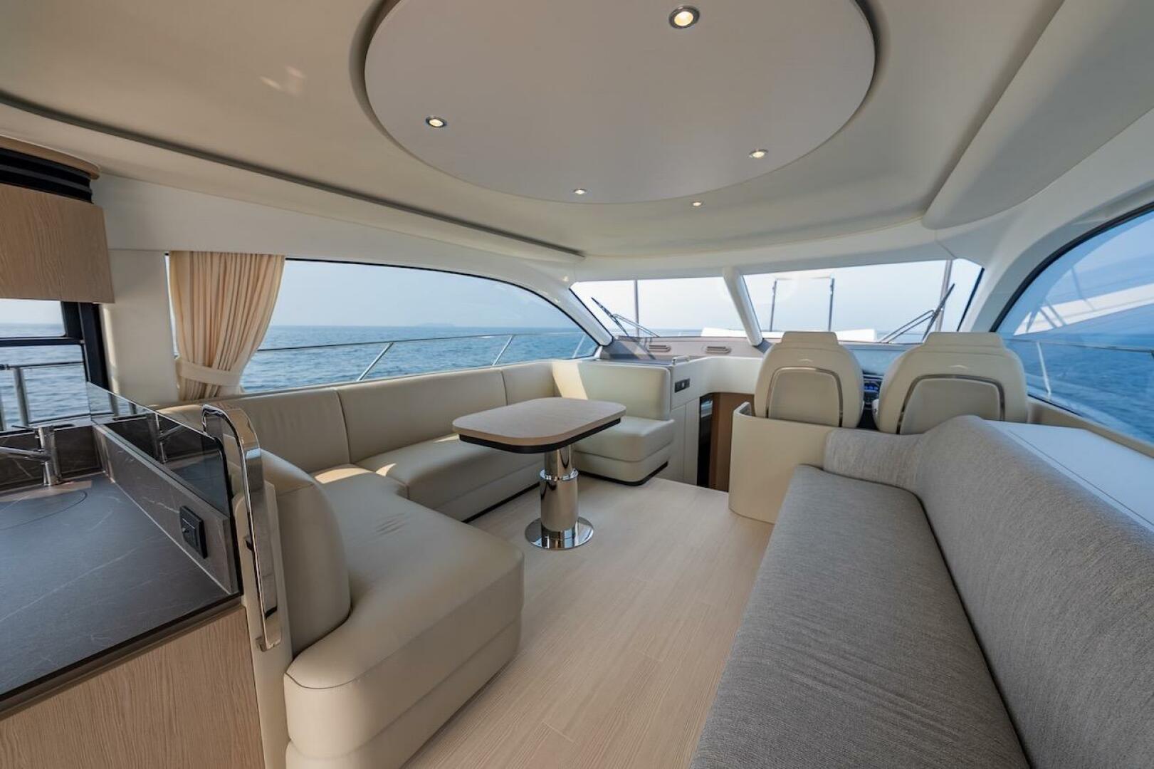 Luxurious interior of 2023 Azimut Fly 53 yacht with elegant 