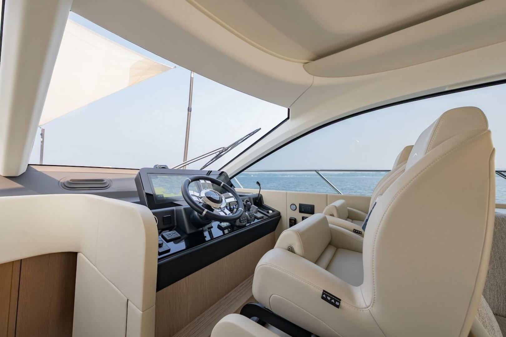 Luxurious interior of 2023 Azimut Fly 53 yacht with modern h
