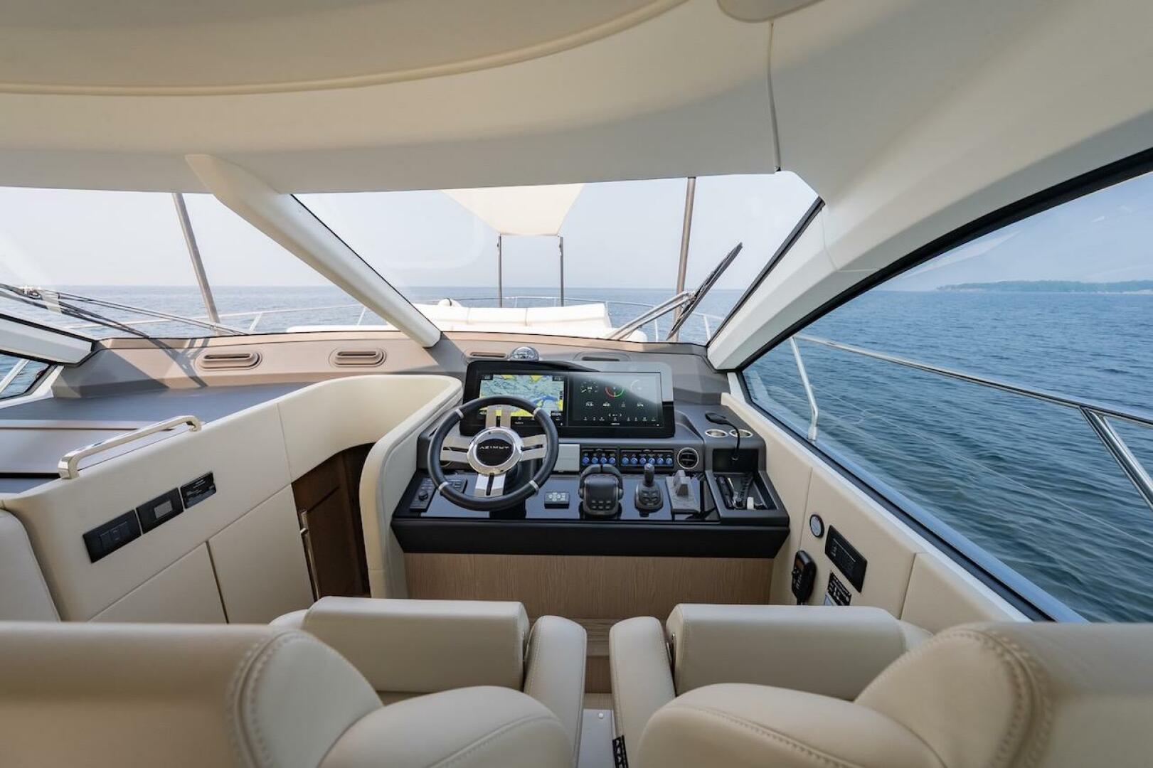 Luxurious interior of 2023 Azimut Fly 53 yacht with modern h