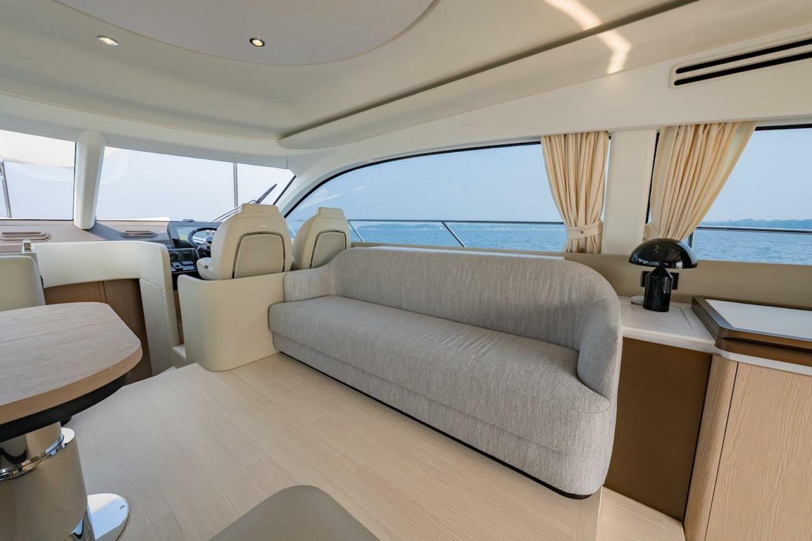 Luxurious interior of 2023 Azimut Fly 53 yacht with modern s