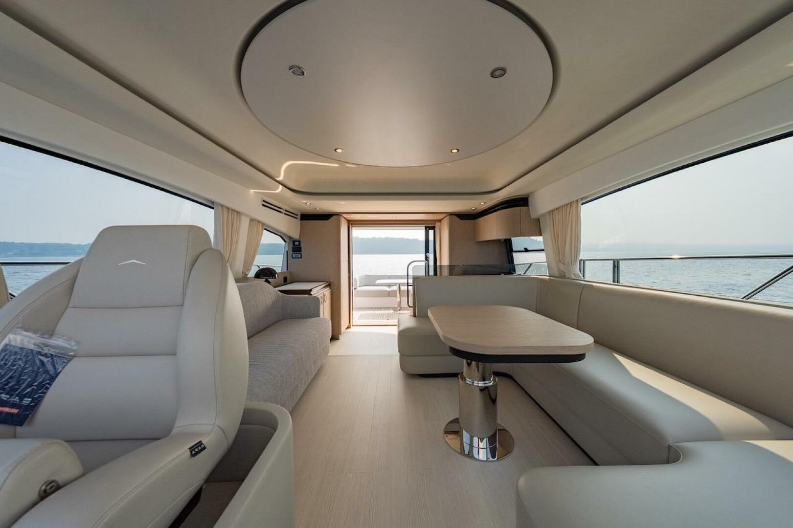 Luxurious interior of 2023 Azimut Fly 53 yacht with elegant 