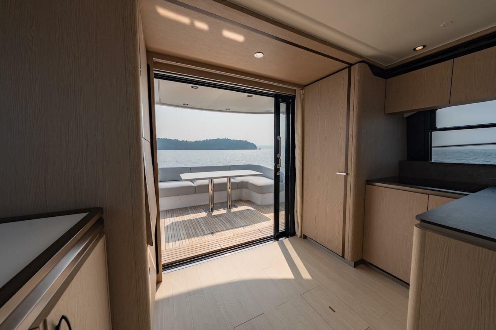 Interior view of 2023 Azimut Fly 53 yacht, featuring elegant
