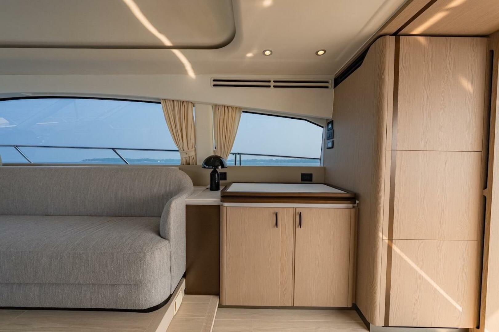 Interior of 2023 Azimut Fly 53 yacht with modern design and 