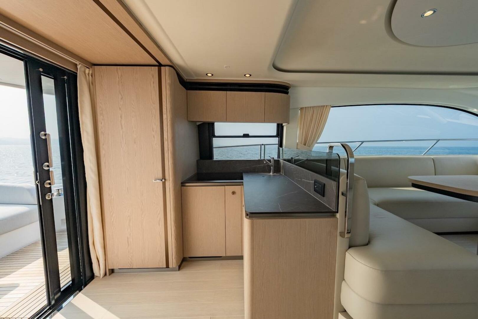 Luxurious interior of 2023 Azimut Fly 53 yacht with modern k