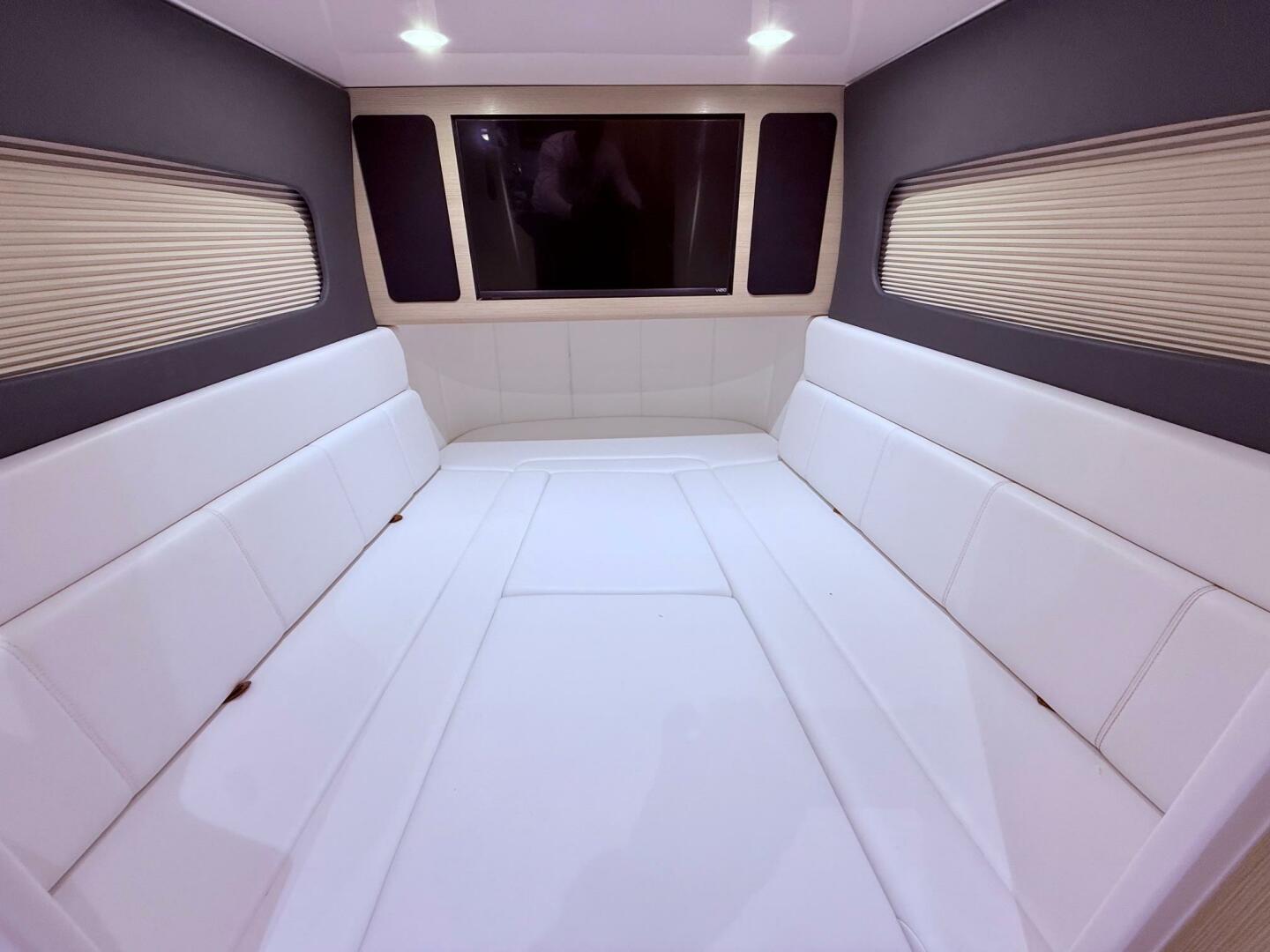 Luxurious interior cabin of 2024 Scout 400 LXF with white se