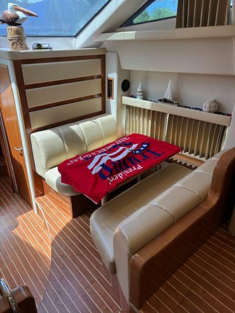 Interior of 2006 Carver 43 Motor Yacht with cozy seating and