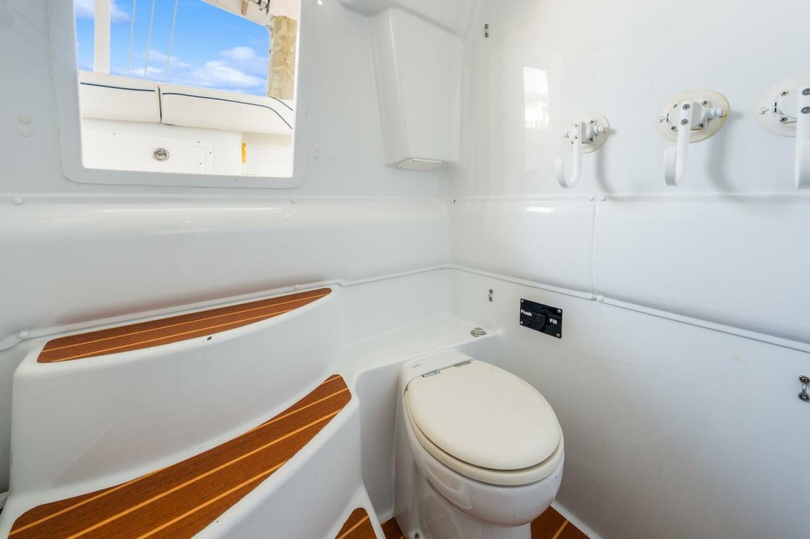 Interior of 2015 Yellowfin 39 boat featuring a compact marin