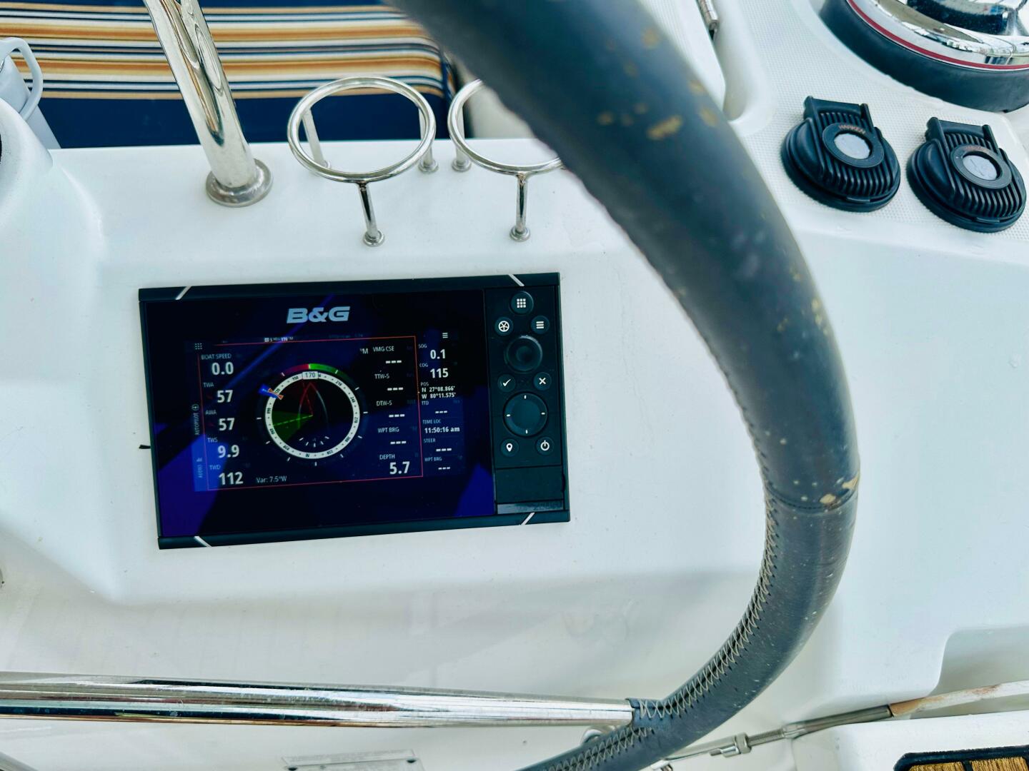 B&G navigation display on 2015 Beneteau Oceanis 45 yacht hel