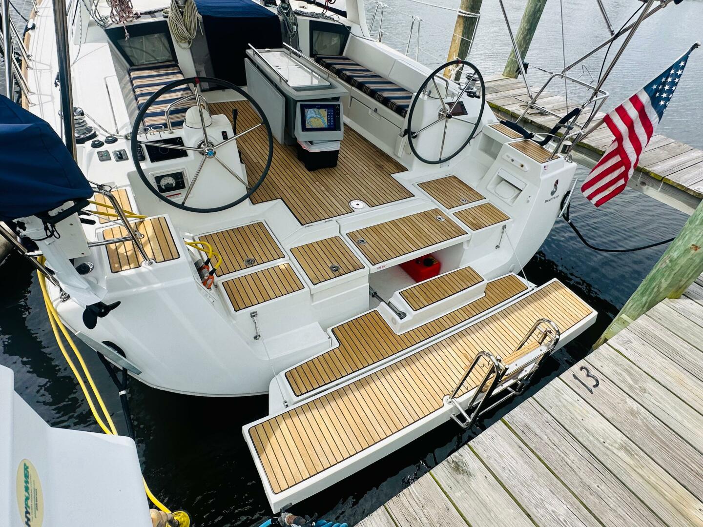 2015 Beneteau Oceanis 45 sailboat with dual steering wheels,
