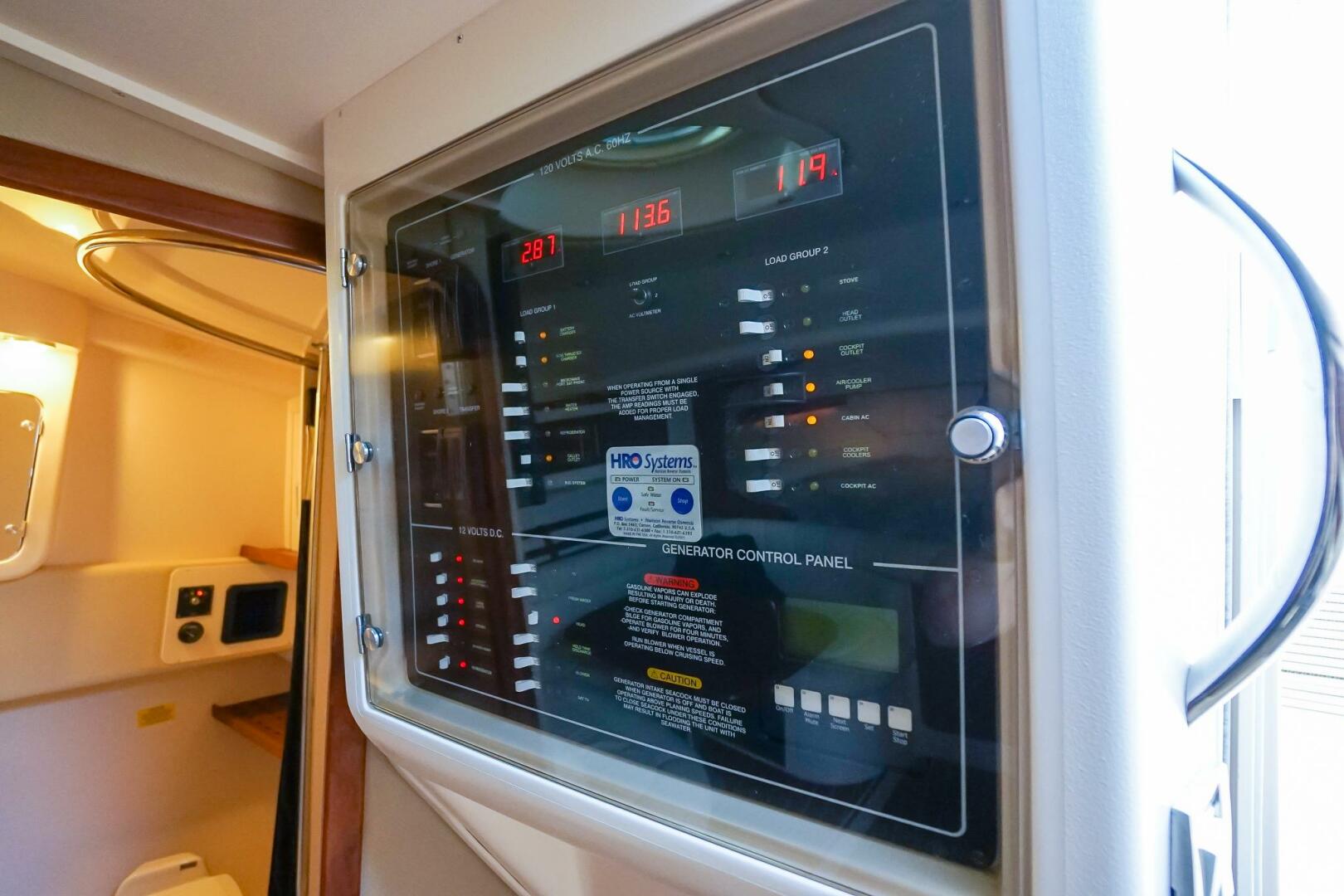 Control panel inside 2007 Grady-White Express 360 boat, feat