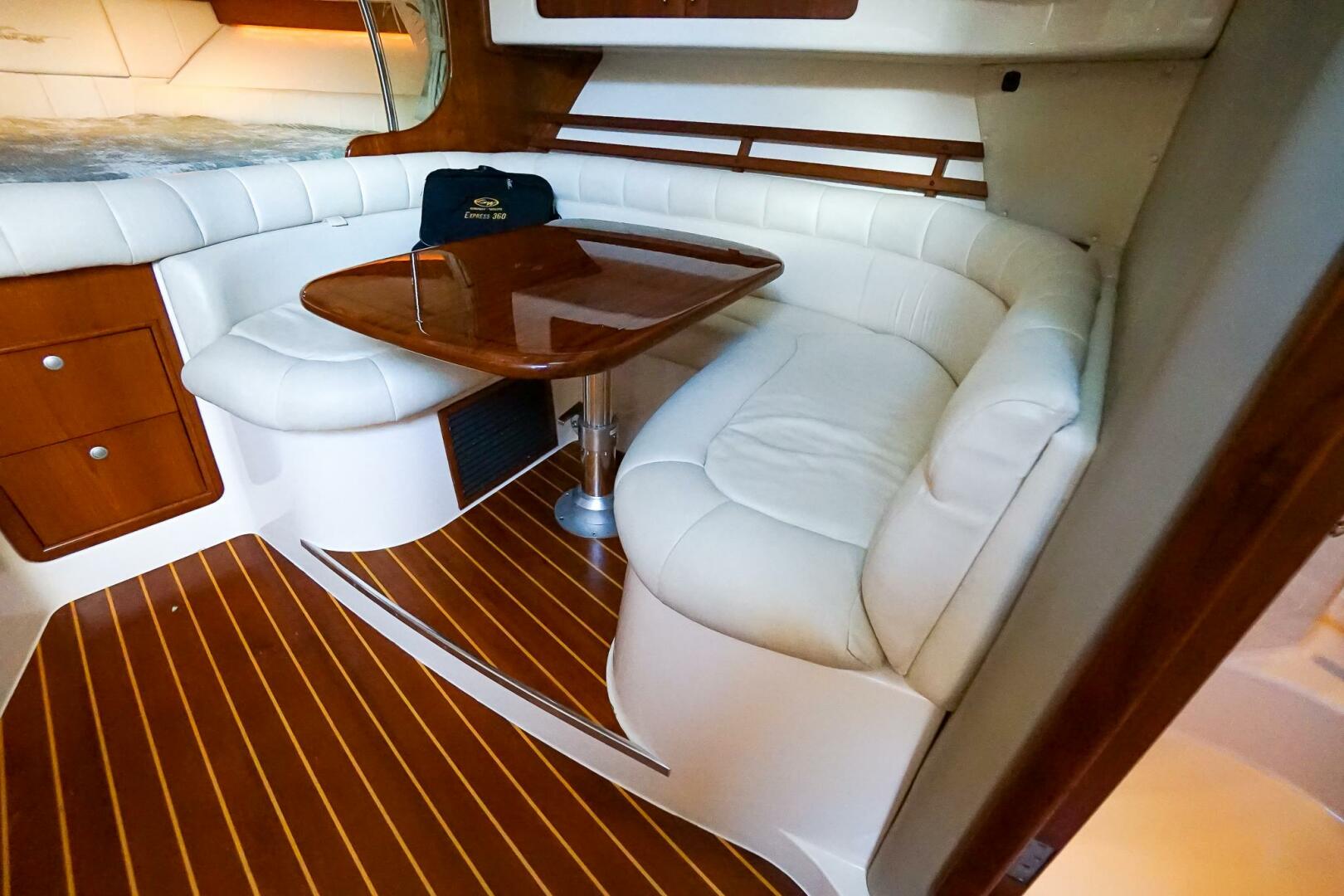 2007 Grady-White Express 360 interior with white leather sea