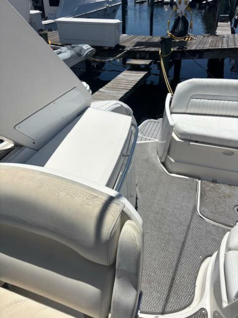 Interior view of a 2007 Monterey 350 Sport Yacht with wooden
