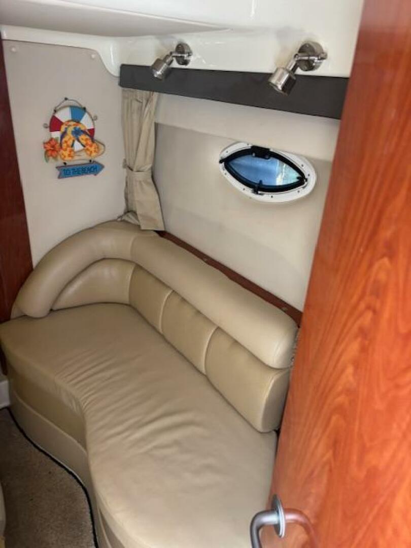 Interior of 2007 Monterey 350 Sport Yacht with beige seating