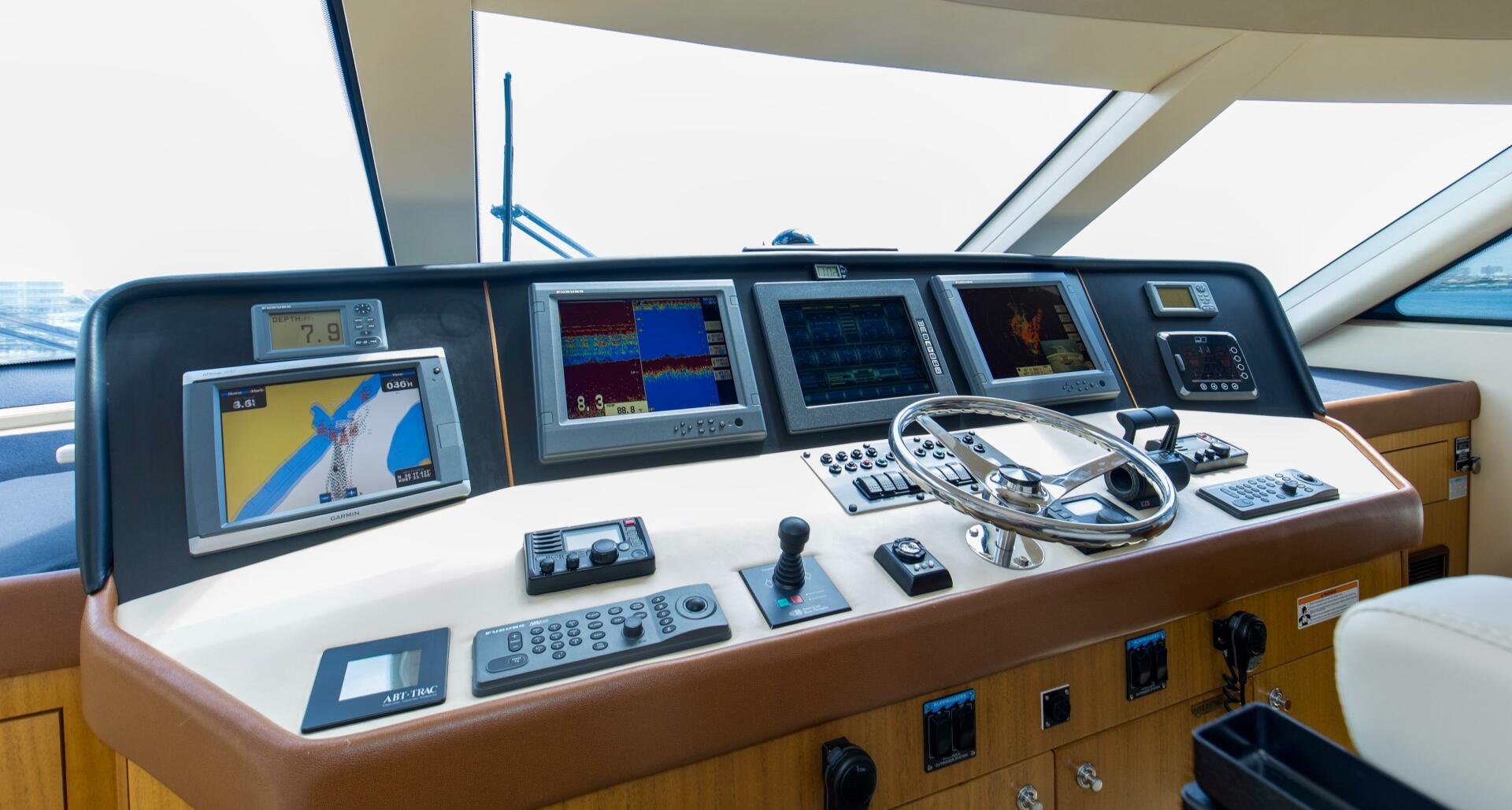 2007 68 Hatteras 68 Enclosed Bridge REFUGE Electronics (1)