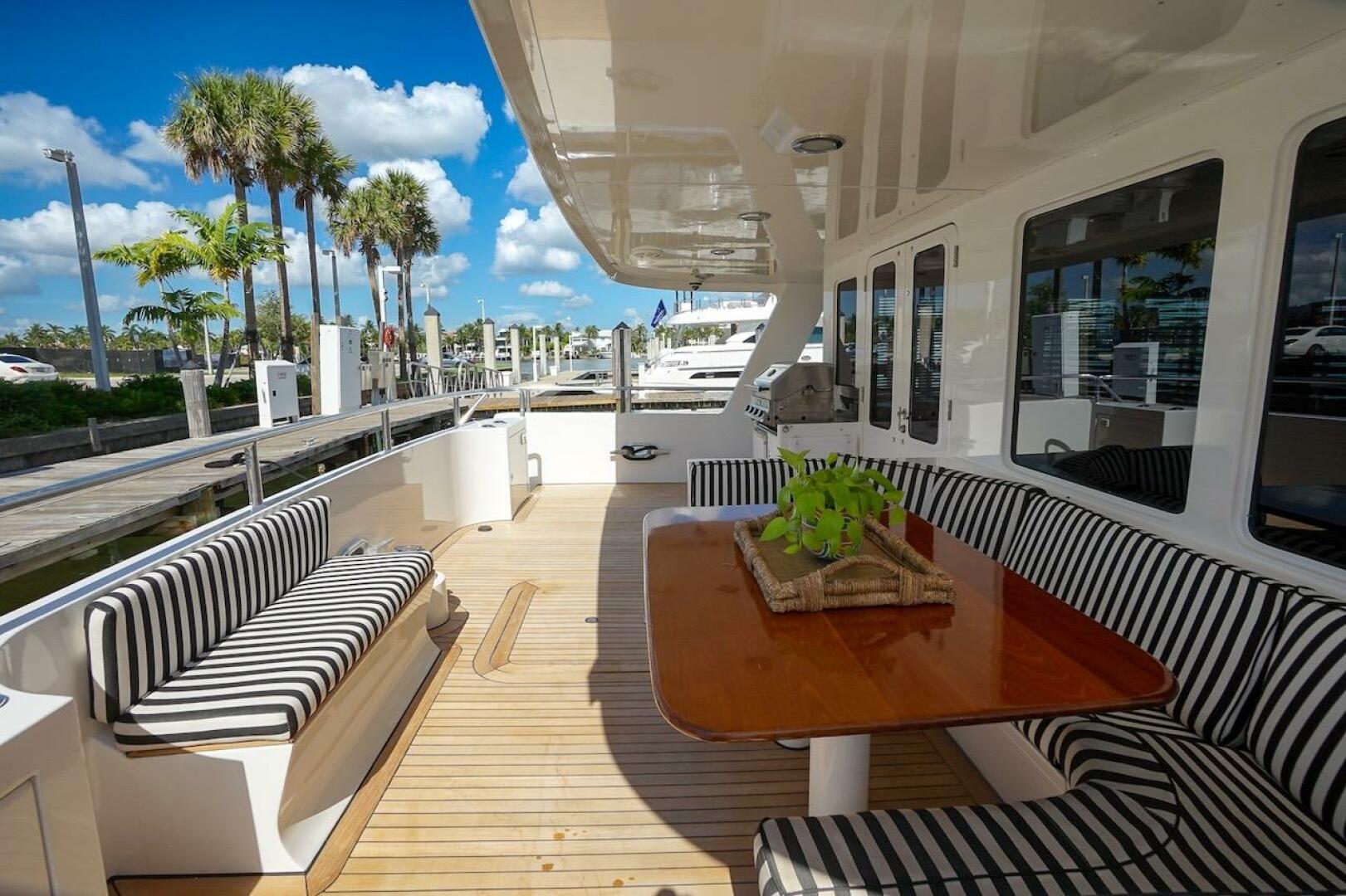 Luxurious 1996 ABD 90 Explorer yacht deck with seating and m