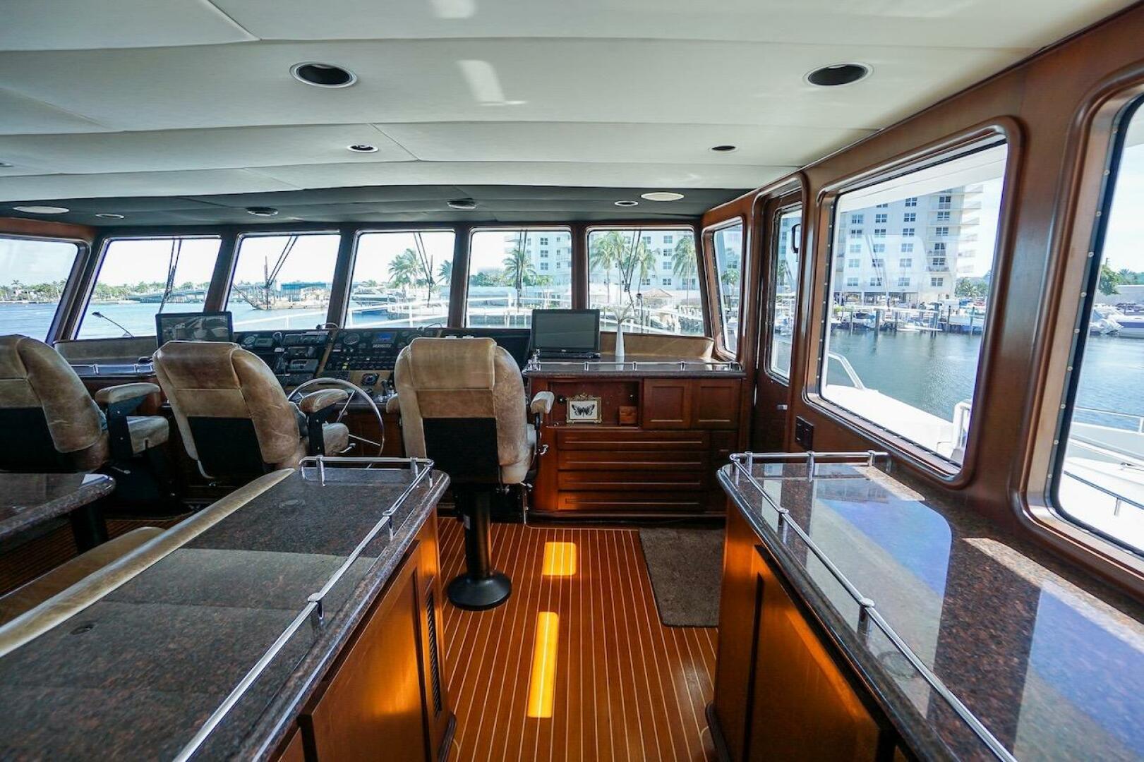 Luxurious interior of 1996 ABD 90 Explorer yacht with panora