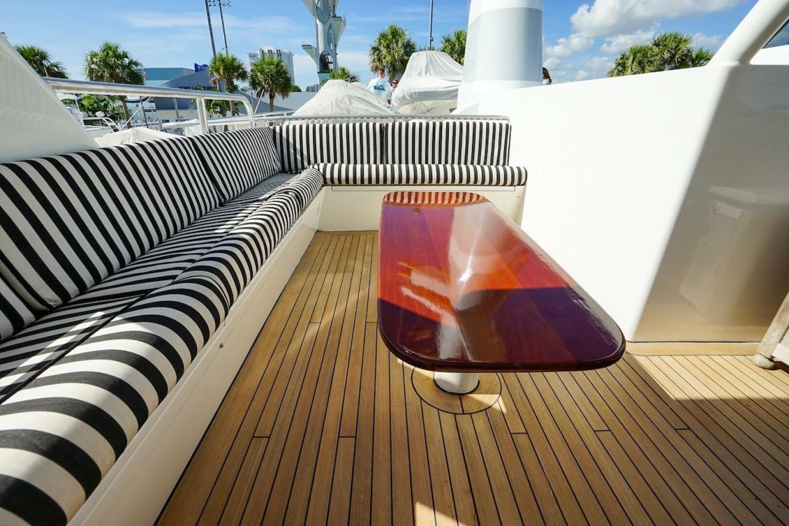 Luxurious 1996 ABD 90 Explorer yacht deck with seating and h