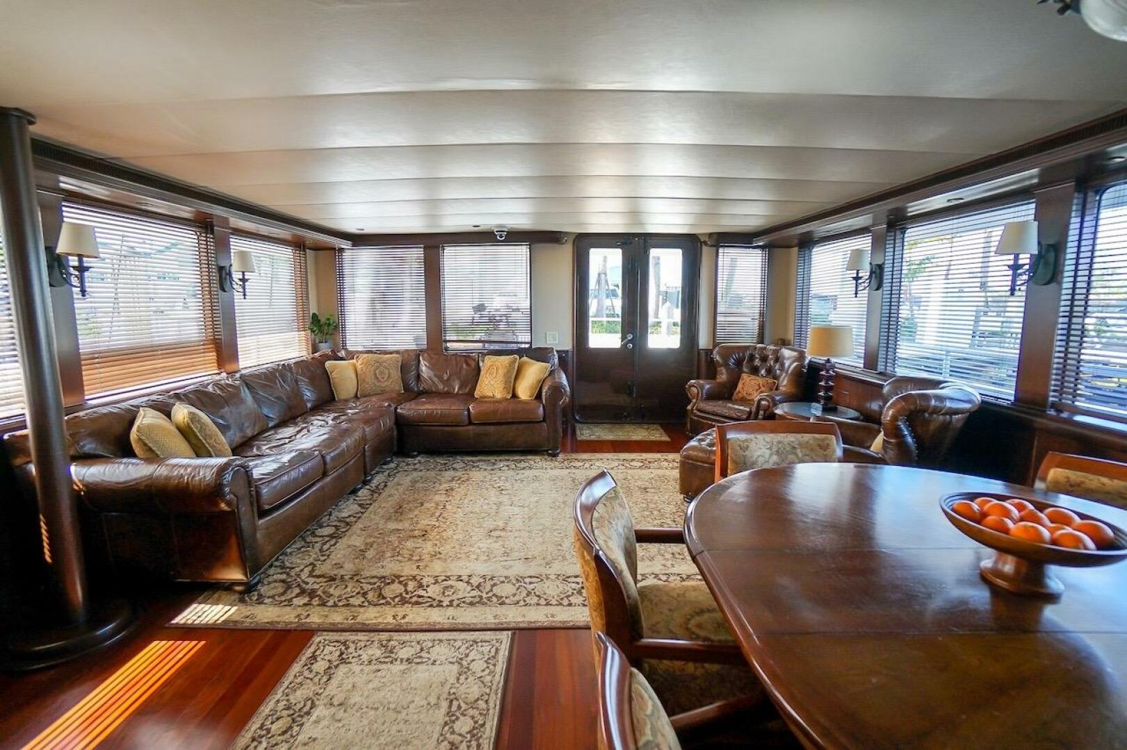 Luxurious interior of 1996 ABD 90 Explorer yacht with leathe