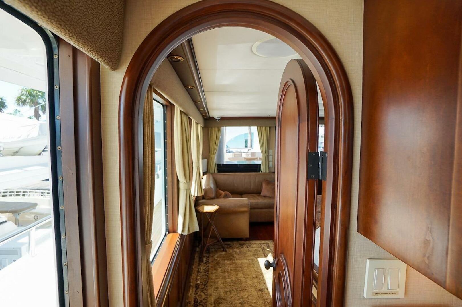 Interior of 1996 ABD 90 Explorer yacht with elegant wood fin