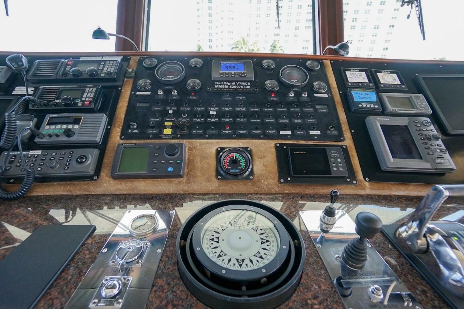 Luxurious 1996 ABD 90 Explorer yacht interior with map and g