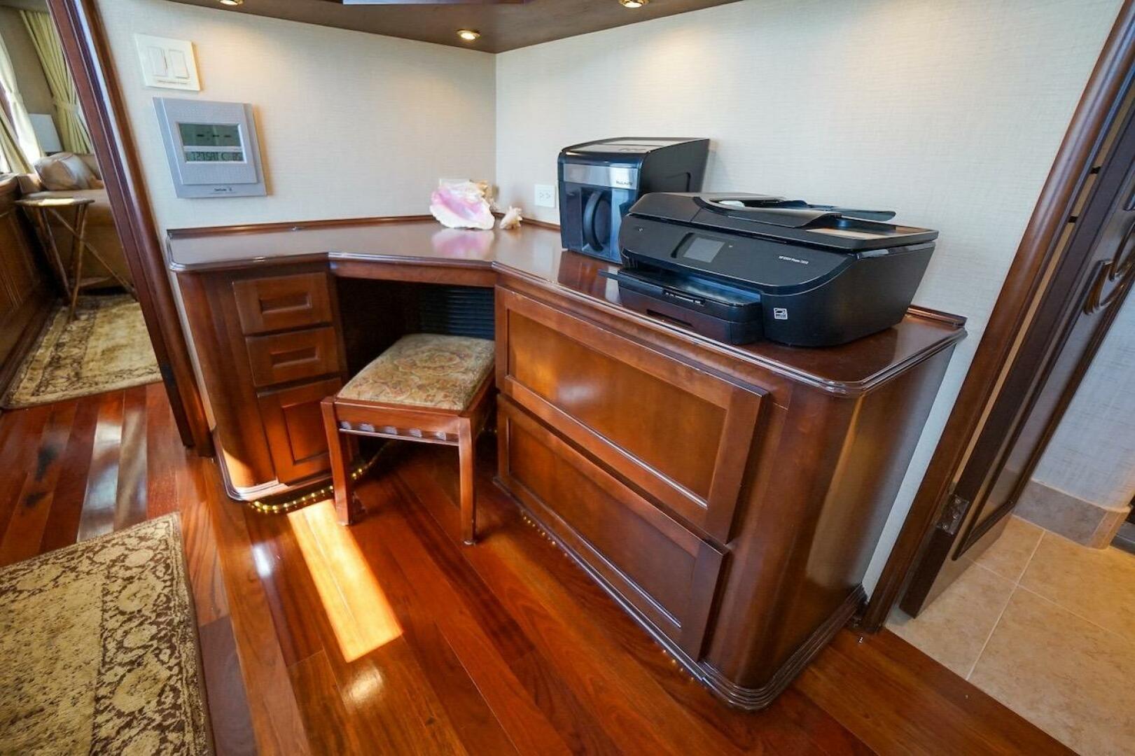 Interior of 1996 ABD 90 Explorer yacht with panoramic window