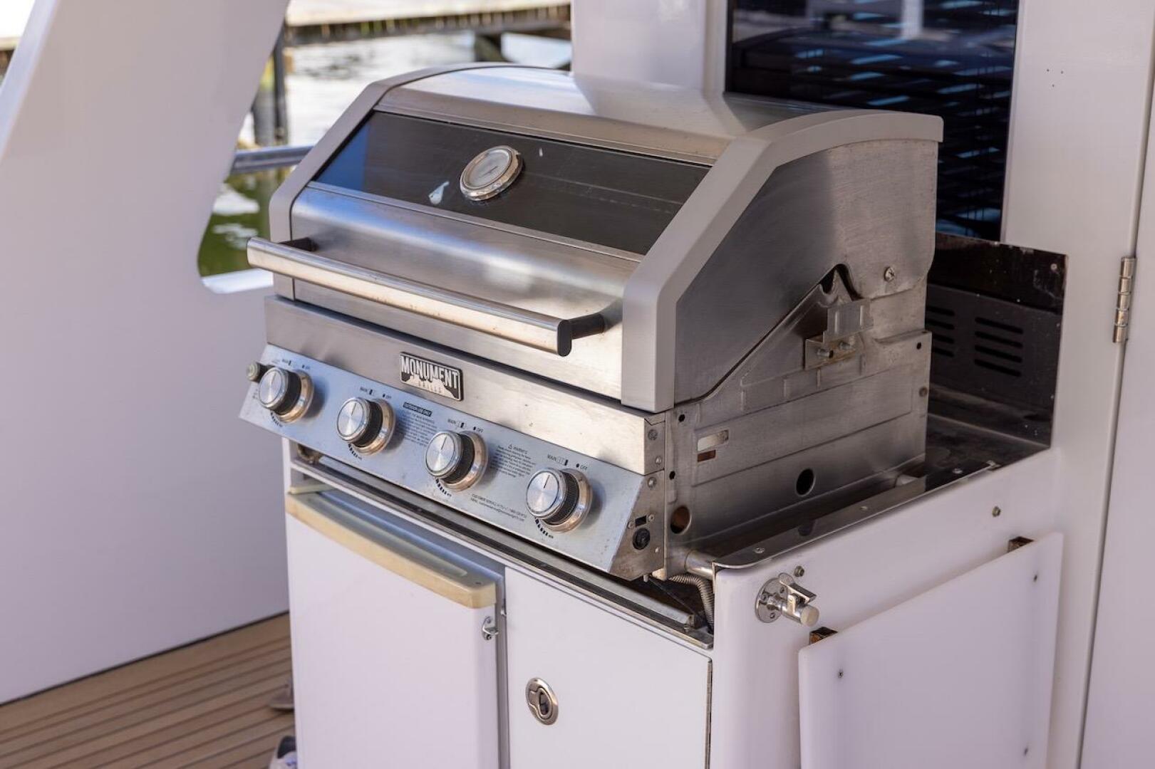 Stainless steel grill on ABD 90 Explorer yacht, 1996 model, 