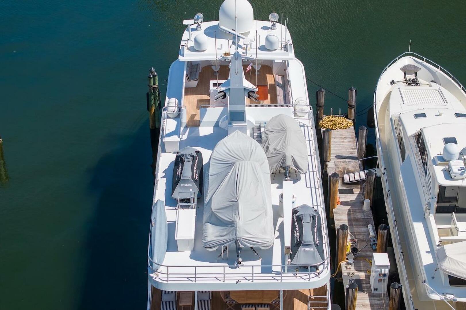 Aerial view of 1996 ABD 90 Explorer yacht docked beside anot