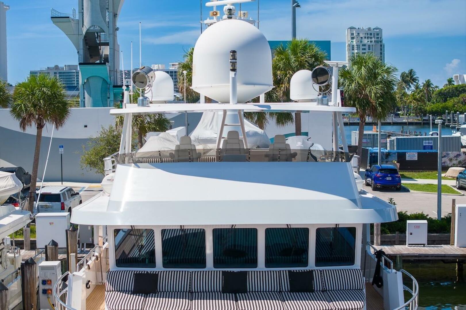 Luxury yacht ABD 90 Explorer, 1996 model, docked in a sunny 