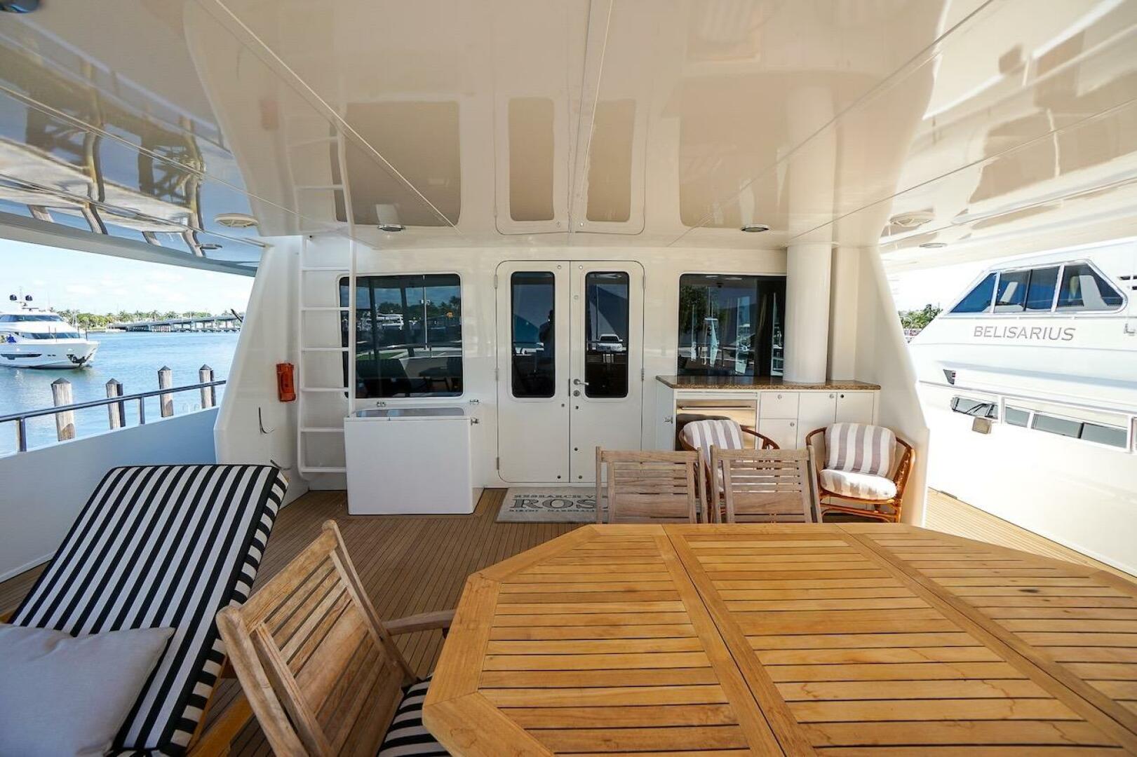 Luxurious wooden office space in 1996 ABD 90 Explorer yacht 