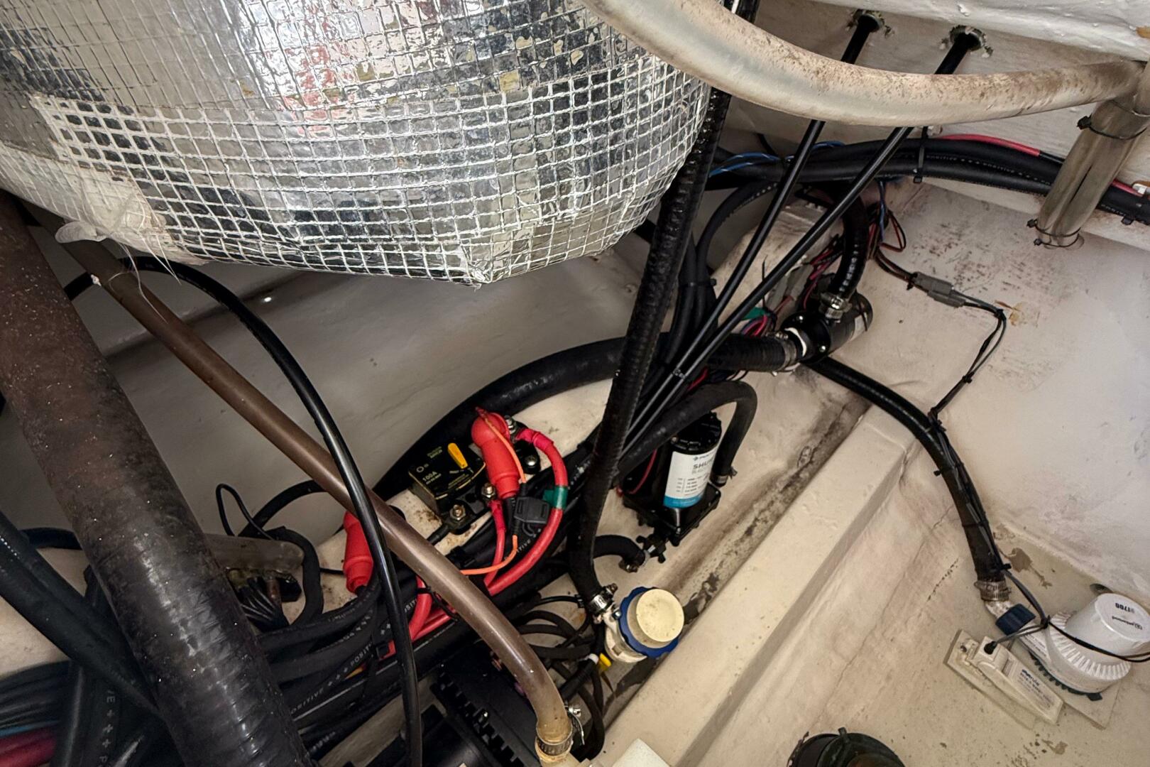 Engine compartment of a 2015 Cobia 296 Center Console with w