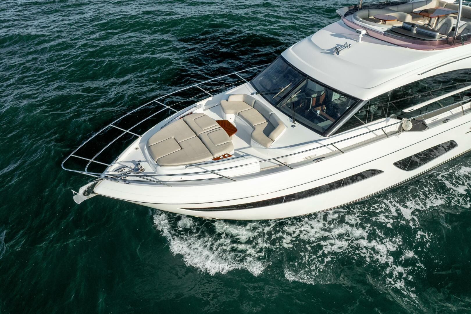 Princess F62 Stumped- Aerial View Bow/Sunpad
