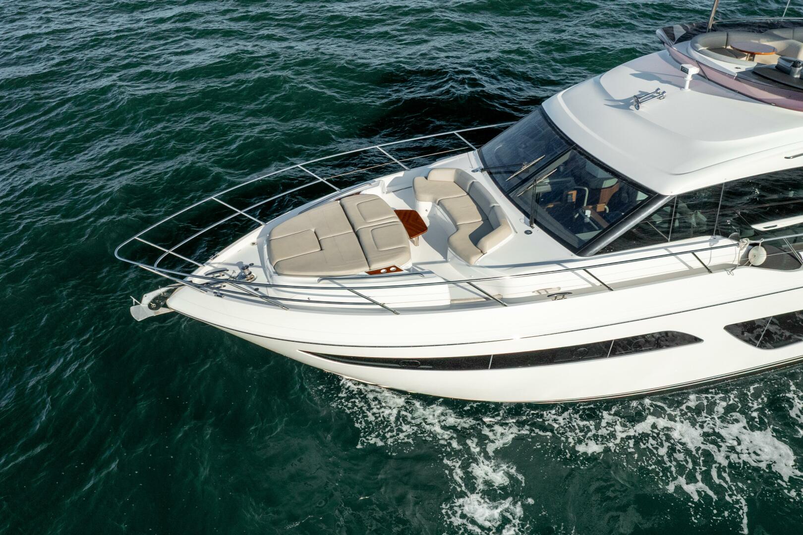 Princess F62 Stumped- Aerial View Bow/Sunpad