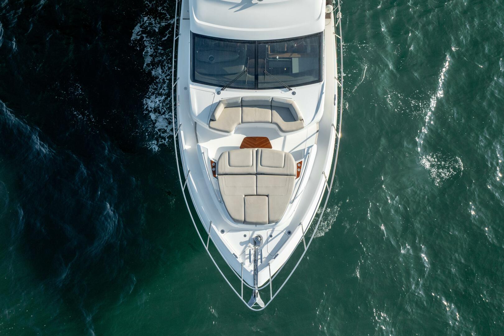 Princess F62 Stumped- Aerial View Bow/Sunpad