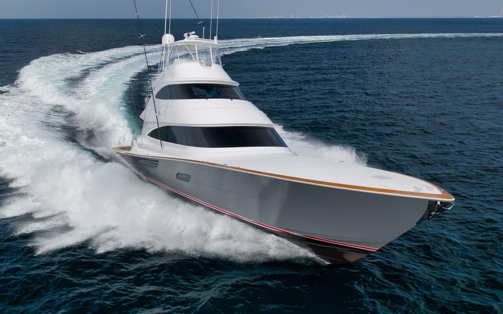 2025 Viking 90 Convertible- NIKKI BELLA- STBD Bow Profile
