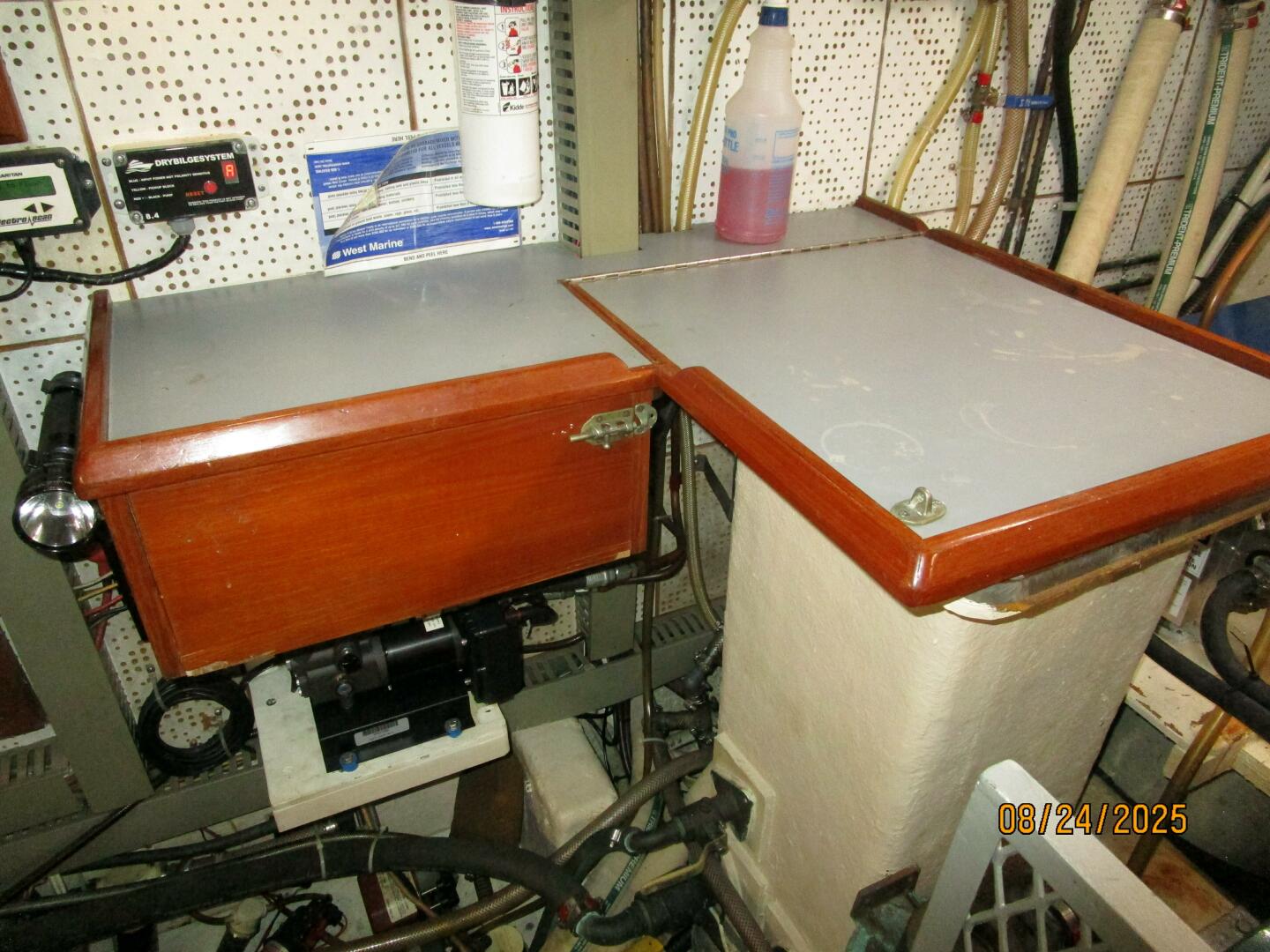 48' DeFever engine room sea chest-work bench