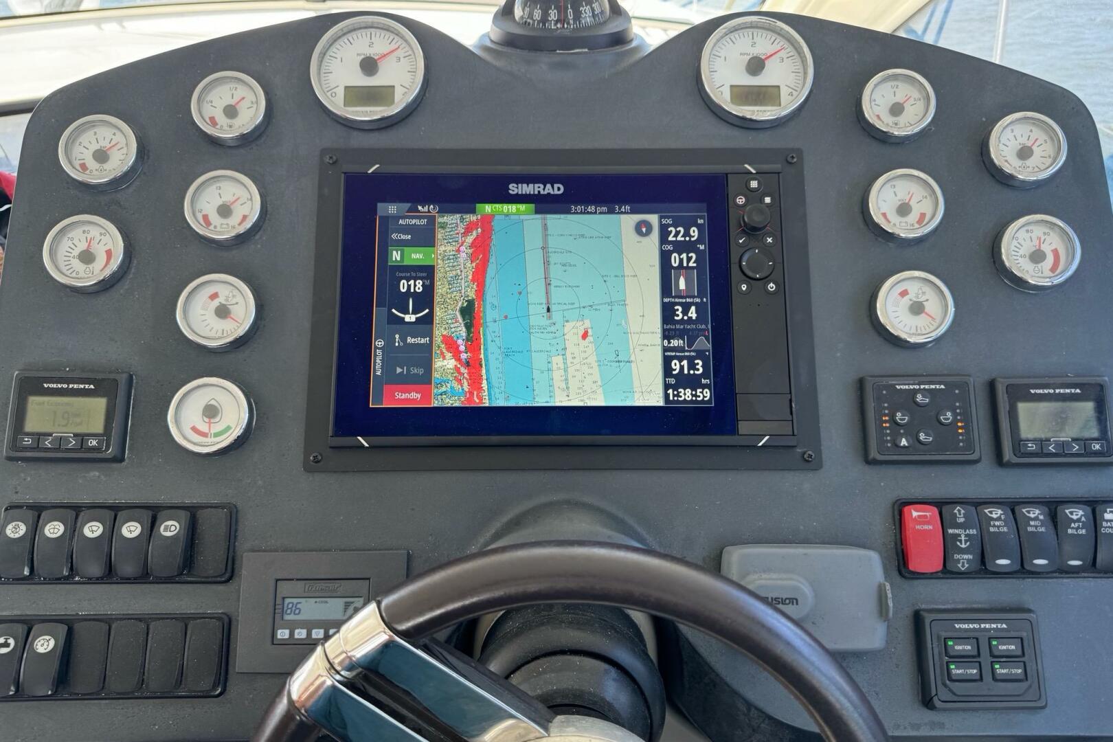 Dashboard of 2014 Beneteau Gran Turismo 44 with navigation a