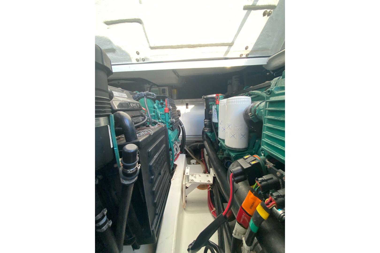 Engine compartment of a 2014 Beneteau Gran Turismo 44 yacht,