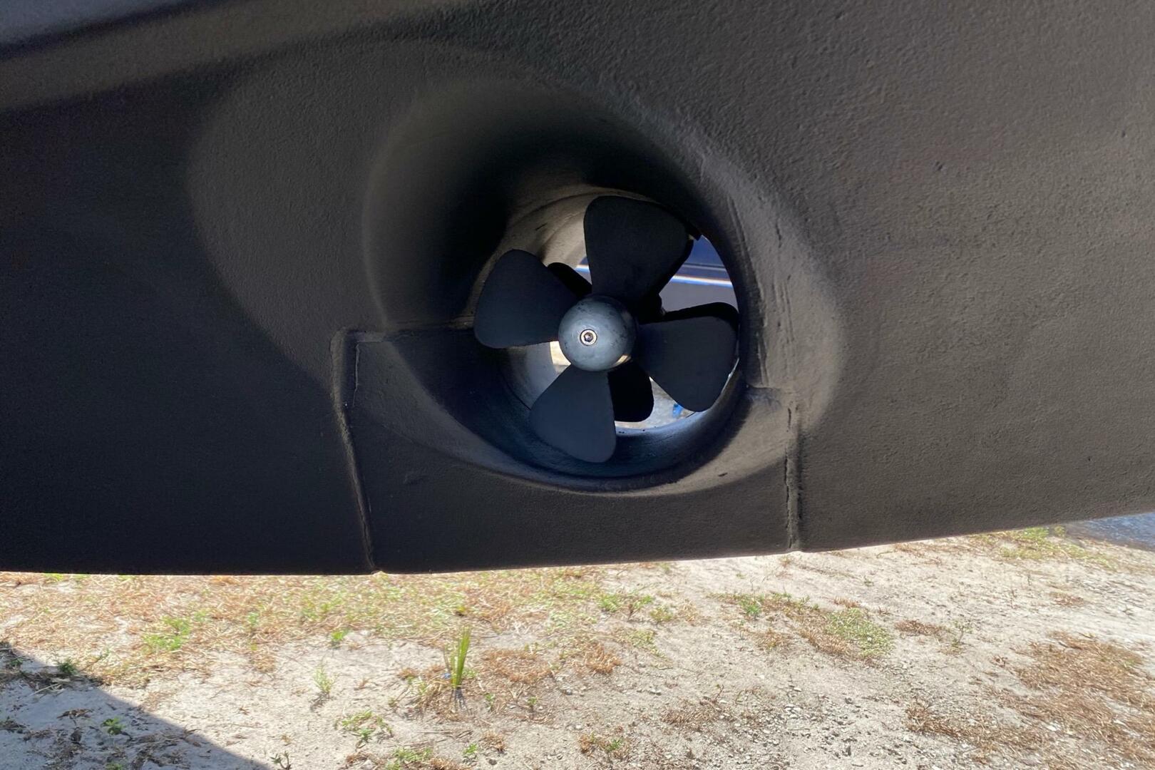 Bow thruster of 2014 Beneteau Gran Turismo 44 yacht, close-u