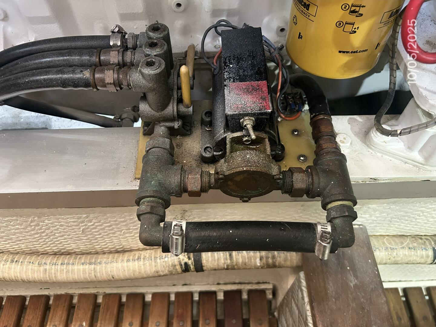 42' Grand Banks oil change system