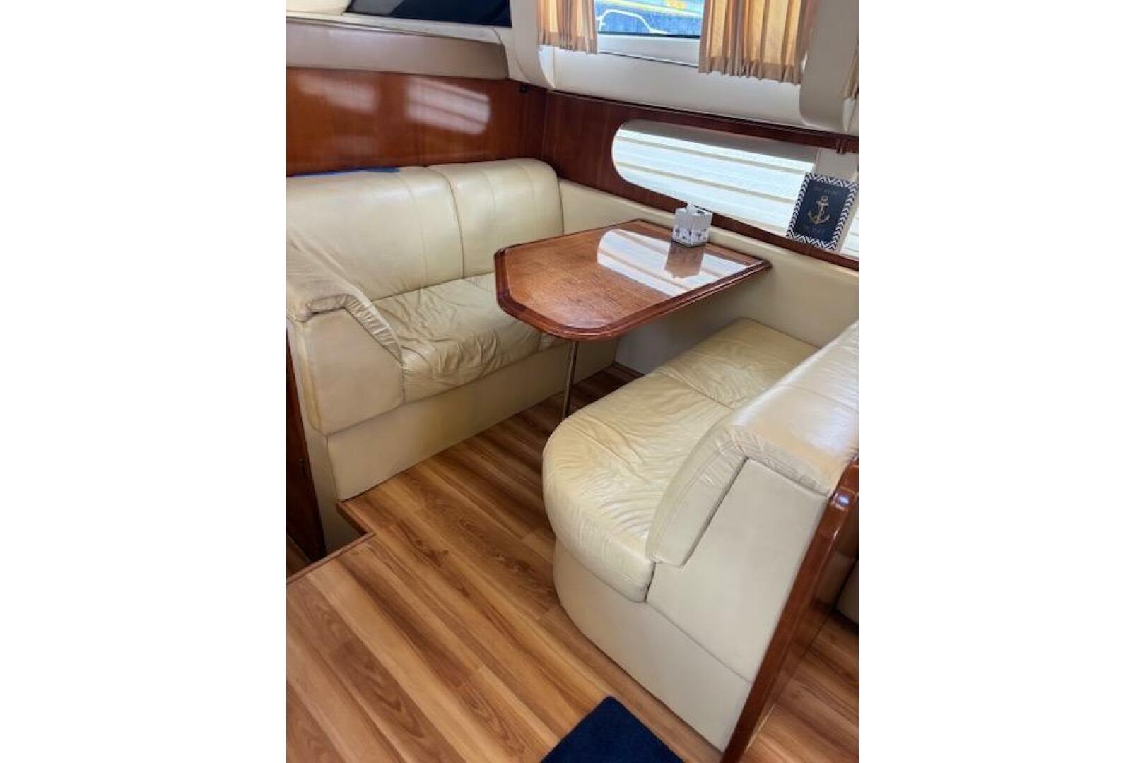 2004 Carver 466 Motor Yacht interior with leather seating an