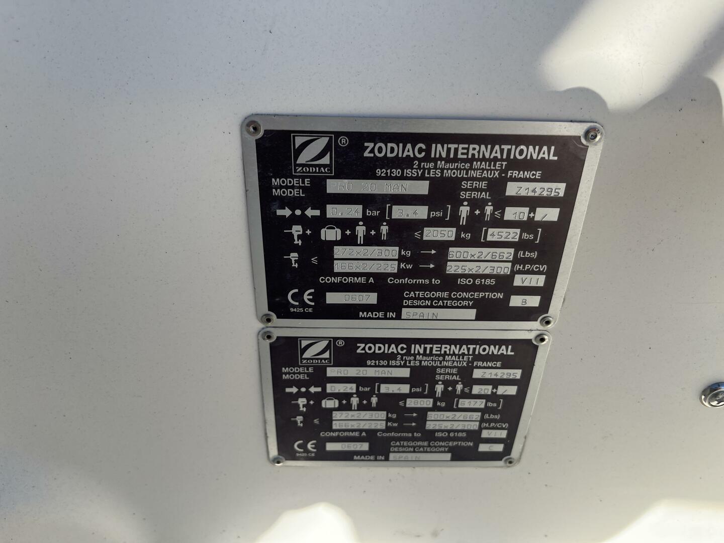 2008 Zodiac Pro 20 Man