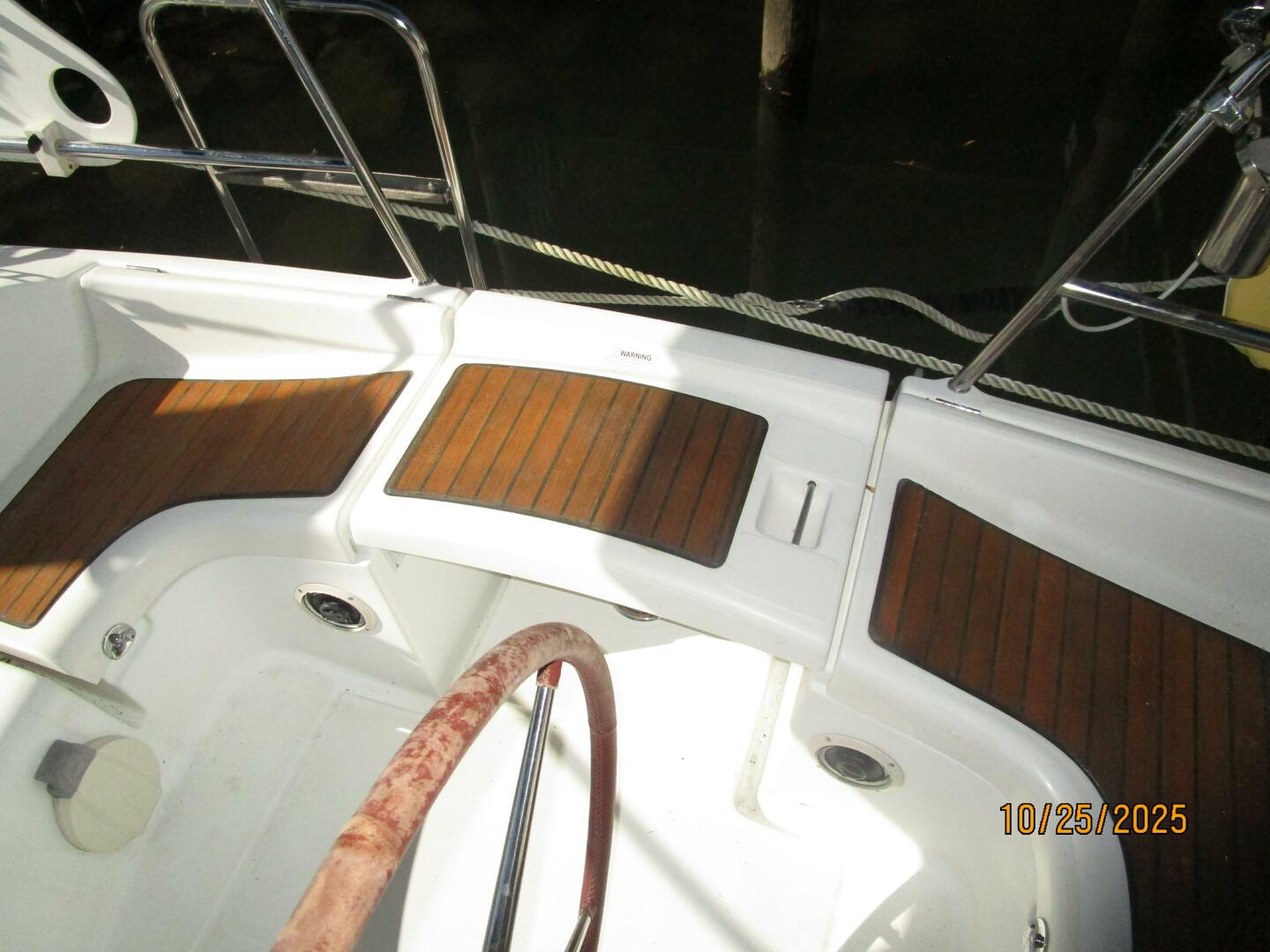 37' Beneteau cockpit transom pass-thru