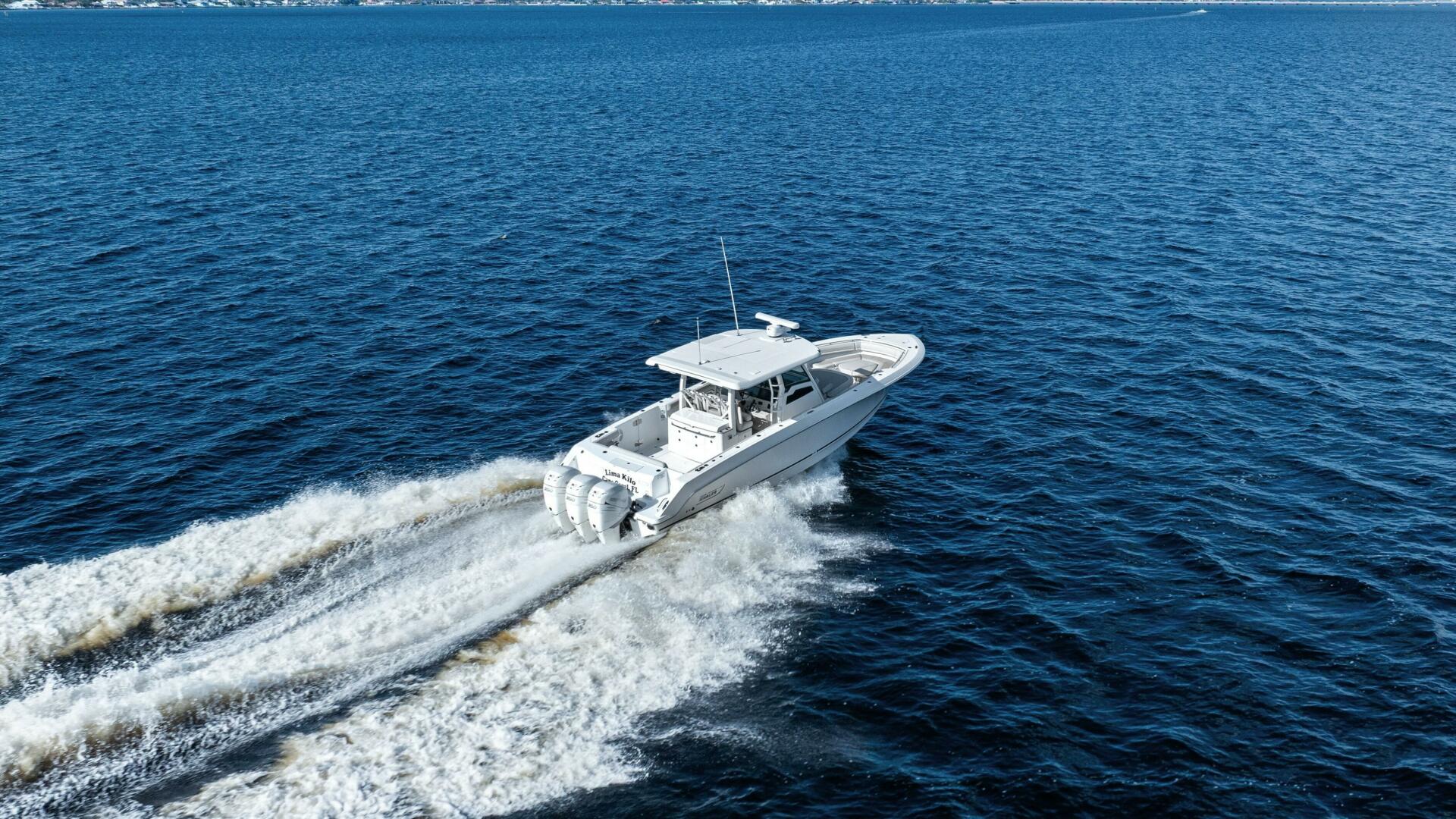 2019 Boston Whaler 380 Outrage 'Lima Kilo' - Profile Stern 3