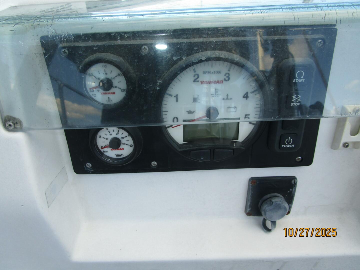 38' Beneteau cockpit engine panel